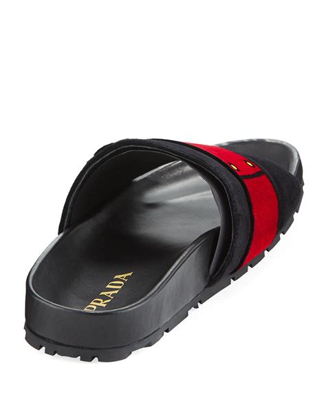 prada mules men's|Prada flat velvet slides.